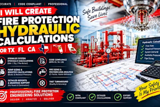 create fire protection hydraulic calculations for tx fl ca