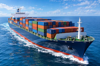 3d container ship model, bulk carrier for marine vessel 3d animation in blender