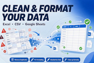 clean and format your excel or CSV data
