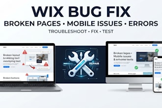 fix broken wix pages, website errors and responsive design broken mobile layouts