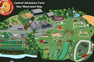 draw 2d, 3d isometric, festival map, or custom map in vector