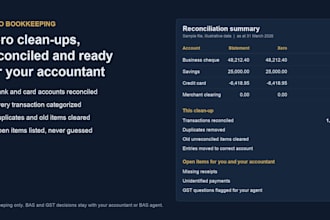 clean up and reconcile your xero books ready for your accountant