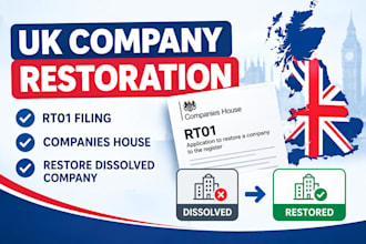 handle UK company restoration and companies house rt01 filing