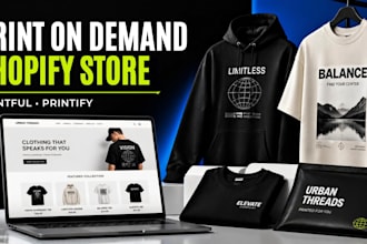 create print on demand pod store with printful printify etsy shopify shop setup