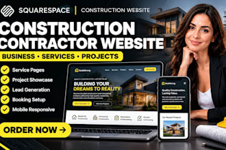 build squarespace construction website contractor business service website