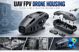 design uav fpv drone housing 3d cad for cnc machining injection molding and dfm