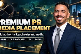 premium PR media placement journalist outreach press release podcast radio TV PR