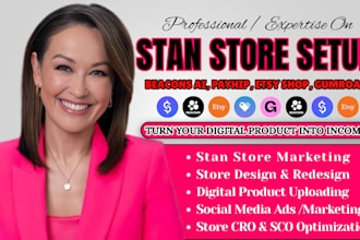 setup stan store, stan store marketing, payhip website,stan store, beacons, etsy