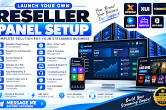 reseller panel, megaott,dream4k,trexpanel, lionott, server setup, reseller web