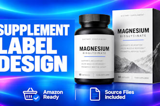 design professional supplement label packaging and premium vitamin bottle label