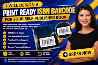 design a print ready isbn barcode for your self published book