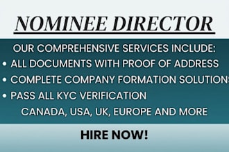 provide trusted nominee director with company registration for any country
