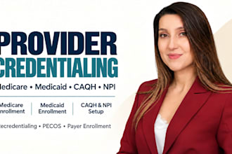 handle provider credentialing, medicare and medicaid enrollment, caqh and npi
