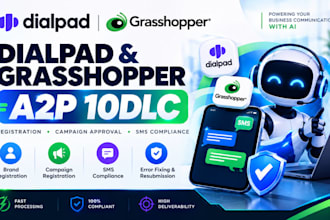 setup dialpad a2p 10dlc tcr registration grasshopper a2p 10dlc, tcr compliant