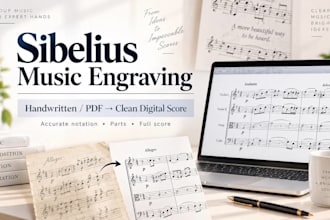 engrave handwritten or PDF sheet music in sibelius