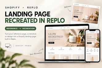recreate your shopify landing page in replo