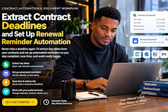 extract contract deadlines and set up renewal reminder automation