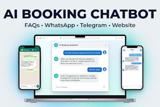 build an ai booking chatbot with faqs for whatsapp, telegram and your website