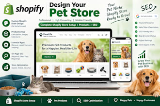 design your shopify pet store product setup pet niche shopify store SEO