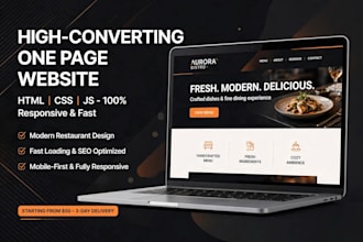 create a high converting one page website with 100 SEO speed