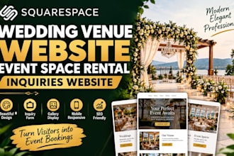 design squarespace wedding venue website event space rental inquiries website