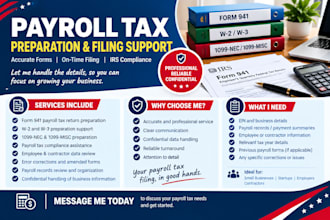 be your payroll expert for filling 941, w2, 1099 form