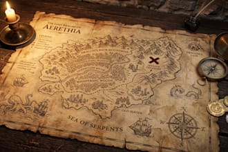 custom adventure map treasure map hiking map or fantasy