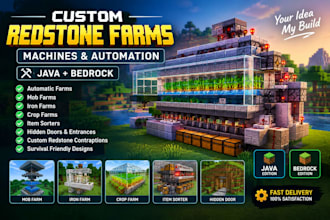 build custom minecraft redstone farms, machine and automation