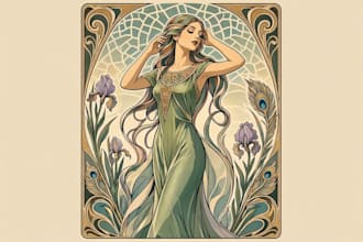 draw illustrations in art nouveau style
