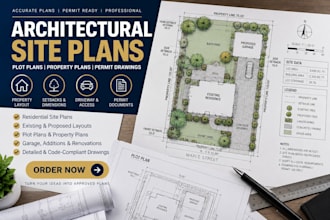 draw architectural site plans and permit site plans