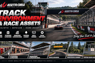 create assetto corsa track environment scenery barriers and race assets