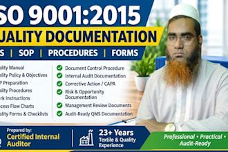 be your qms expert and prepare iso 9001 documents
