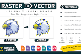 convert raster image to vector, vectorize logo or artwork