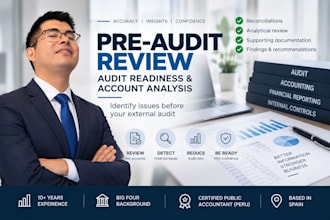 perform a pre audit financial review and account analysis