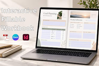 design a professional interactive and fillable pdf workbook