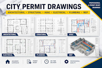 prepare professional city permit drawings for residential and commercial project