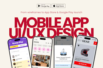 design mobile app UX UI design, ios and android app in figma