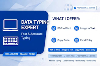 be your fast data entry and expert data entry operator