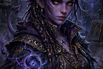 draw dnd character art, fantasy illustration or concept art