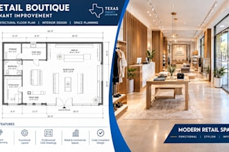 design tenant improvement architectural drawings for texas building permit