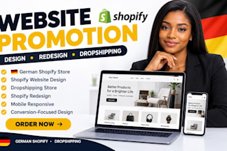 design and redesign germany shopify, german dropshipping store, shopify website