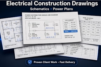 design electrical construction drawings schematics and power distribution plans
