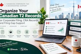 organize canadian t2 records for corporate filing, cra records and filing gap