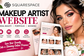 design squarespace makeup artist website bridal beauty portfolio booking website