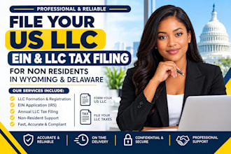 register US llc in wyoming, delaware, ein llc tax filing for non residents