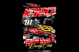 do high quality vintage classic racing car logo with t shirt design