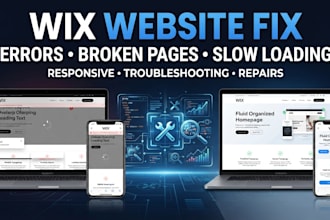 fix broken wix pages, website errors and responsive mobile layouts, site loading