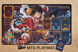 custom mtg playmat, tcg, gaming mat, anime playmat