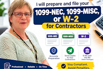 prepare and file your 1099nec, 1099misc, or w2 for contractors
