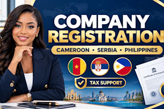 do cameroon company registration, philippine company, serbian company and tax